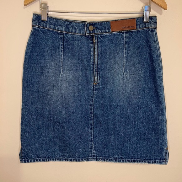NWOT Zadig & Voltaire Denim Skirt Juny Bleu Size 40 / Large - Picture 1 of 5